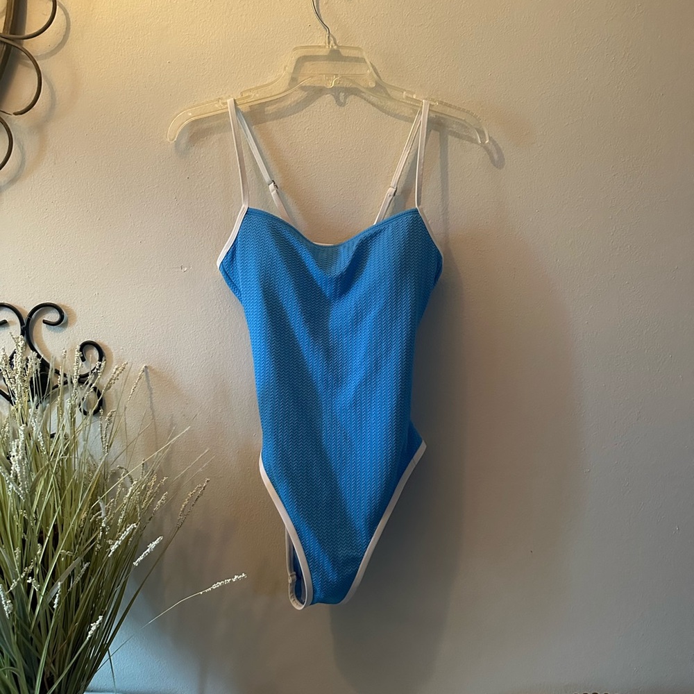 Wild Fable Blue and White One Piece Swimsuit
